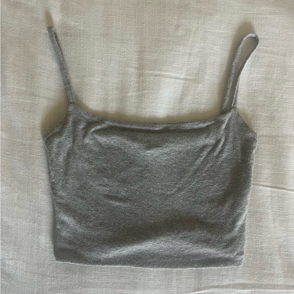 Naked Wardrobe Light Gray Knit Top